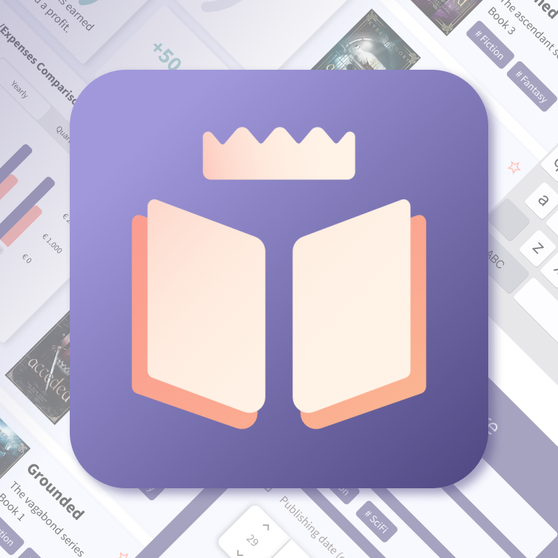 focus on the logo of the book sales tracker app